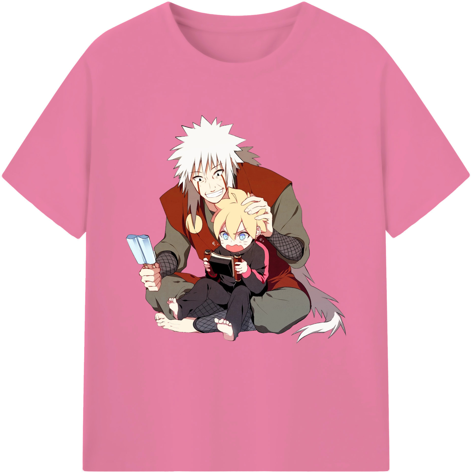 （画像用） NARUTO -ナルト- 自来也（じらいや） Jiraiya 綿100％半袖Tシャツ（フロントプリント）